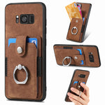 Custodia portafoglio TPU e PU con anello per Samsung Galaxy S24+