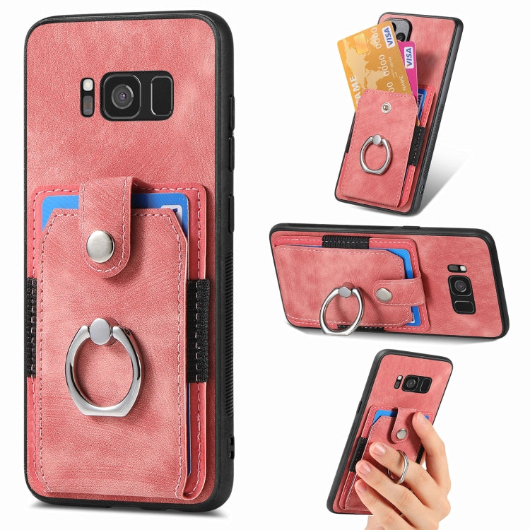 Custodia portafoglio TPU e PU con anello per Samsung Galaxy S24+