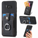 Custodia portafoglio TPU e PU con anello per Samsung Galaxy S24+