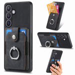 Custodia portafoglio TPU e PU con anello per Samsung Galaxy S24+