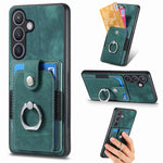 Custodia portafoglio TPU e PU con anello per Samsung Galaxy S24+