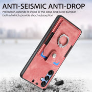 Custodia portafoglio TPU e PU con anello per Samsung Galaxy S24+