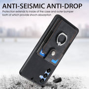 Custodia portafoglio TPU e PU con anello per Samsung Galaxy S24+
