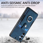 Custodia portafoglio TPU e PU con anello per Samsung Galaxy S24+