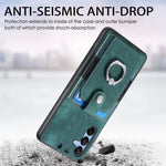 Custodia portafoglio TPU e PU con anello per Samsung Galaxy S24+