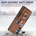 Custodia portafoglio TPU e PU con anello per Samsung Galaxy S24+