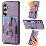 Custodia portafoglio TPU con anello per Samsung Galaxy S25 Edge
