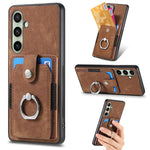 Custodia portafoglio TPU con anello per Samsung Galaxy S25 Edge