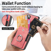 Custodia portafoglio TPU e PU con anello per Samsung Galaxy S25 5