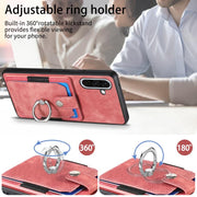 Custodia portafoglio TPU e PU con anello per Samsung Galaxy S25 5