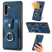 Custodia portafoglio TPU e PU con anello per Samsung Galaxy S25 5