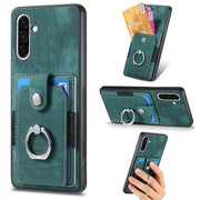 Custodia portafoglio TPU e PU con anello per Samsung Galaxy S25 5