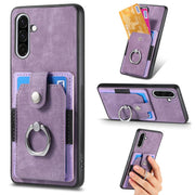 Custodia portafoglio TPU e PU con anello per Samsung Galaxy S25 5