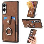 Custodia portafoglio TPU con anello per Samsung Galaxy S25 Edge