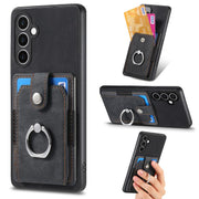 Custodia portafoglio TPU e PU con anello per Samsung Galaxy S24 F