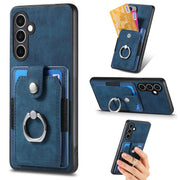 Custodia portafoglio TPU e PU con anello per Samsung Galaxy S24 F