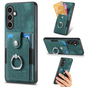 Custodia portafoglio TPU e PU con anello per Samsung Galaxy S24 F