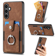 Custodia portafoglio TPU e PU con anello per Samsung Galaxy S24 F