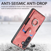 Custodia portafoglio in TPU con anello per Samsung Galaxy S25 Edg