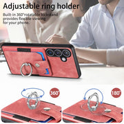 Custodia portafoglio in TPU con anello per Samsung Galaxy S25 Edg