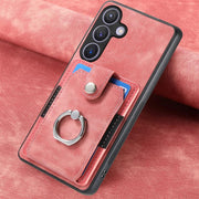 Custodia portafoglio in TPU con anello per Samsung Galaxy S25 Edg