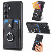 Custodia portafoglio in TPU con anello per Samsung Galaxy S25 Edg