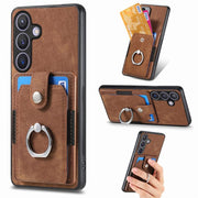 Custodia portafoglio in TPU con anello per Samsung Galaxy S25 Edg