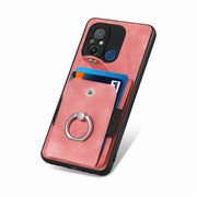 Retro cassa del telefono del raccoglitore della carta dell'anello di pelle-tatto, For Redmi 12C, For Redmi Note 12 4G, For Redmi Note 12 Pro+