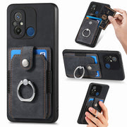 Retro cassa del telefono del raccoglitore della carta dell'anello di pelle-tatto, For Redmi 12C, For Redmi Note 12 4G, For Redmi Note 12 Pro+