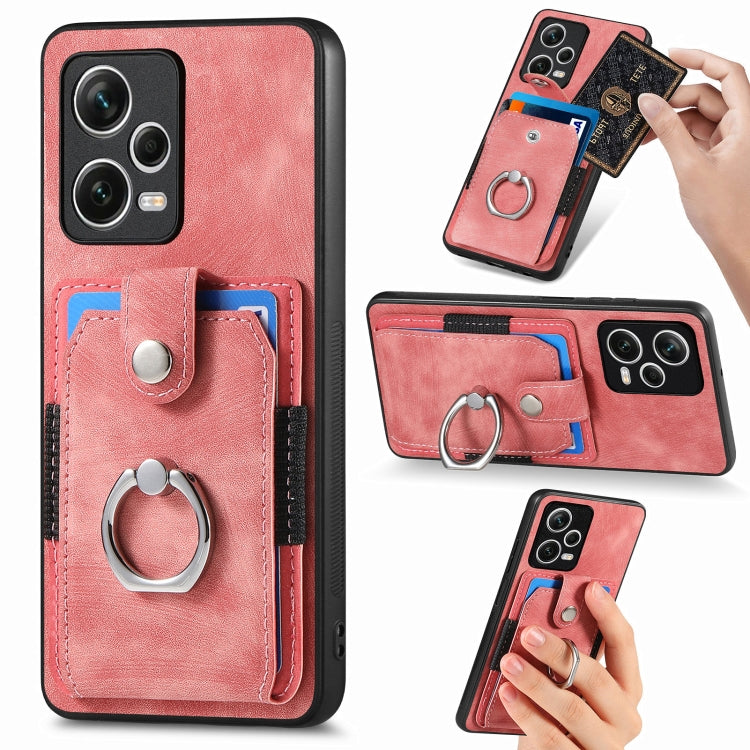 Custodia portafoglio in TPU e PU per Redmi 12C con anello rotante