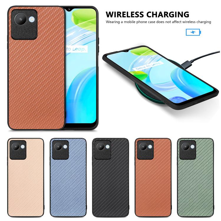 Cover posteriore in pelle con texture in fibra di carbonio, For Realme 14 Pro+, For Realme 14 Pro, For Realme Neo7, For Realme C30