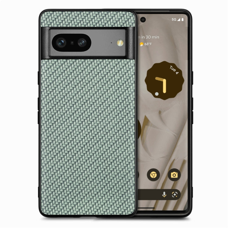 Cover posteriore in pelle con texture in fibra di carbonio, For Google Pixel 9 / 9 Pro, For Google Pixel 7a, For Google Pixel 6a, For Google Pixel 6 Pro