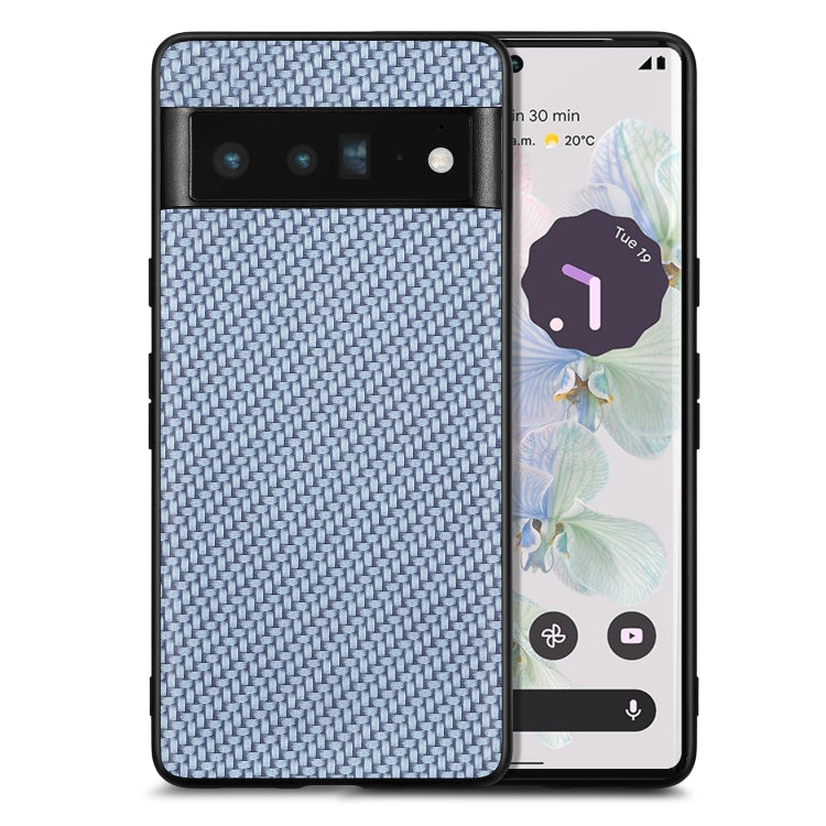 Cover posteriore in pelle con texture in fibra di carbonio, For Google Pixel 9 / 9 Pro, For Google Pixel 7a, For Google Pixel 6a, For Google Pixel 6 Pro