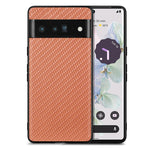 Cover posteriore in pelle con texture in fibra di carbonio, For Google Pixel 9 / 9 Pro, For Google Pixel 7a, For Google Pixel 6a, For Google Pixel 6 Pro