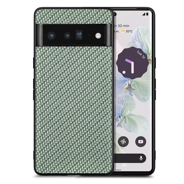 Cover posteriore in pelle con texture in fibra di carbonio, For Google Pixel 9 / 9 Pro, For Google Pixel 7a, For Google Pixel 6a, For Google Pixel 6 Pro