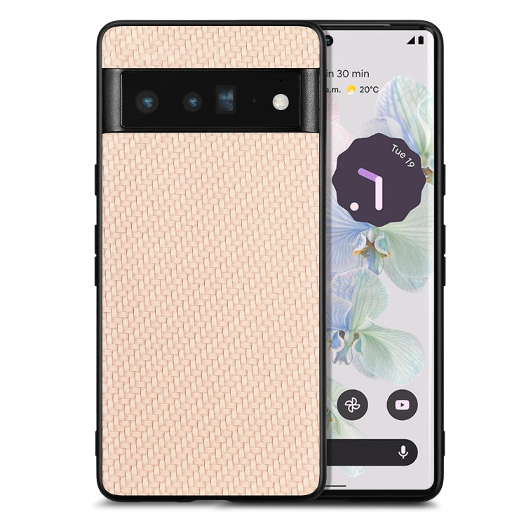 Cover posteriore in pelle con texture in fibra di carbonio, For Google Pixel 9 / 9 Pro, For Google Pixel 7a, For Google Pixel 6a, For Google Pixel 6 Pro