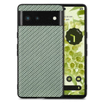 Cover posteriore in pelle con texture in fibra di carbonio, For Google Pixel 6
