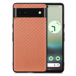 Cover posteriore in pelle con texture in fibra di carbonio, For Google Pixel 9 / 9 Pro, For Google Pixel 7a, For Google Pixel 6a, For Google Pixel 6 Pro