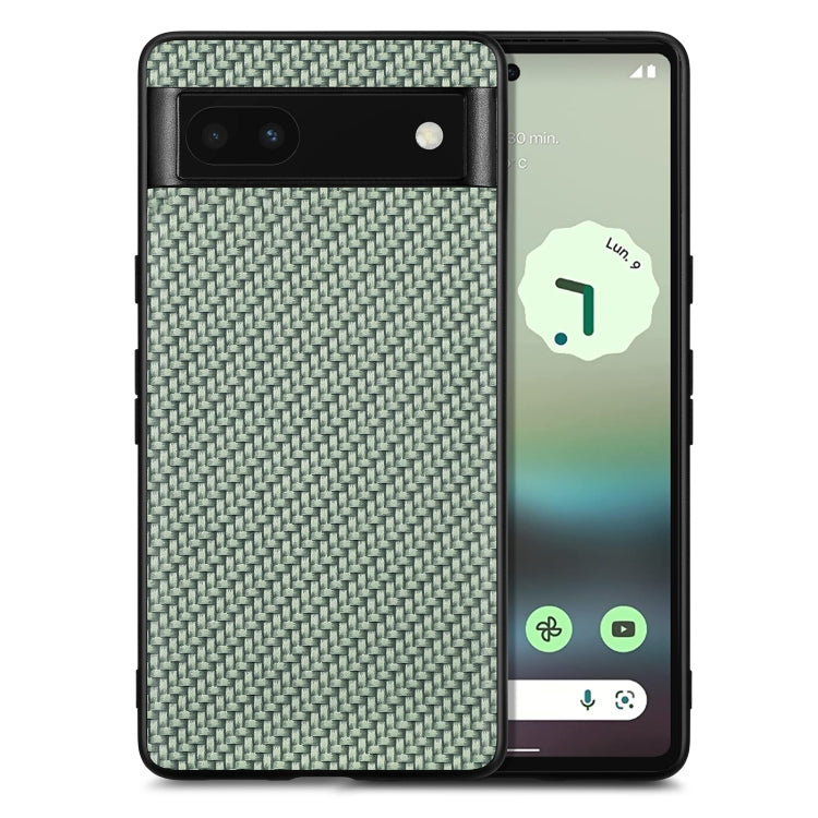 Cover posteriore in pelle con texture in fibra di carbonio, For Google Pixel 9 / 9 Pro, For Google Pixel 7a, For Google Pixel 6a, For Google Pixel 6 Pro