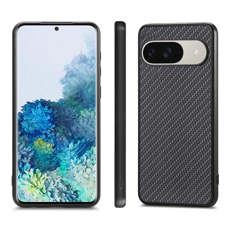 Cover posteriore in pelle con texture in fibra di carbonio, For Google Pixel 9 / 9 Pro, For Google Pixel 7a, For Google Pixel 6a, For Google Pixel 6 Pro