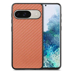 Cover posteriore in pelle con texture in fibra di carbonio, For Google Pixel 9 / 9 Pro, For Google Pixel 7a, For Google Pixel 6a, For Google Pixel 6 Pro