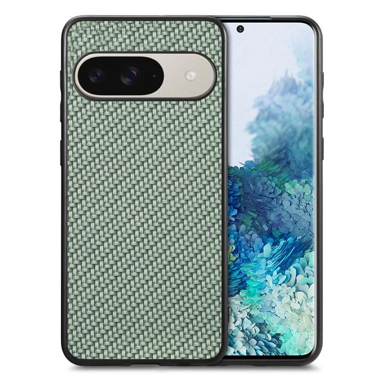 Cover posteriore in pelle con texture in fibra di carbonio, For Google Pixel 9 / 9 Pro, For Google Pixel 7a, For Google Pixel 6a, For Google Pixel 6 Pro