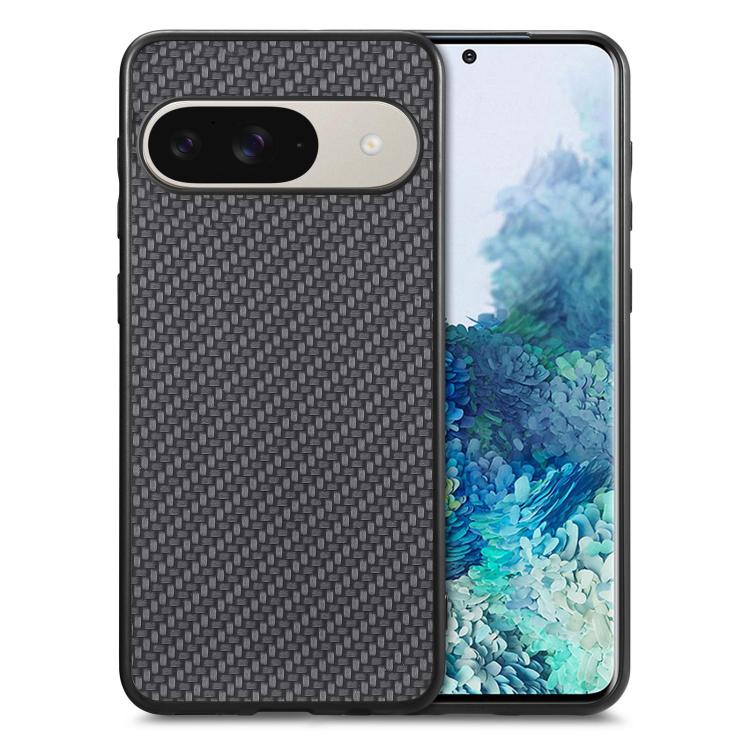 Cover posteriore in pelle con texture in fibra di carbonio, For Google Pixel 10 Pro XL, For Google Pixel 10 / 10 Pro, For Google Pixel 9a, For Google Pixel 9 Pro XL