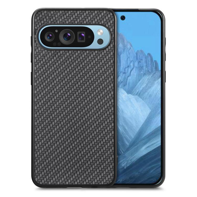 Cover posteriore in pelle con texture in fibra di carbonio, For Google Pixel 10 Pro XL, For Google Pixel 10 / 10 Pro, For Google Pixel 9a, For Google Pixel 9 Pro XL
