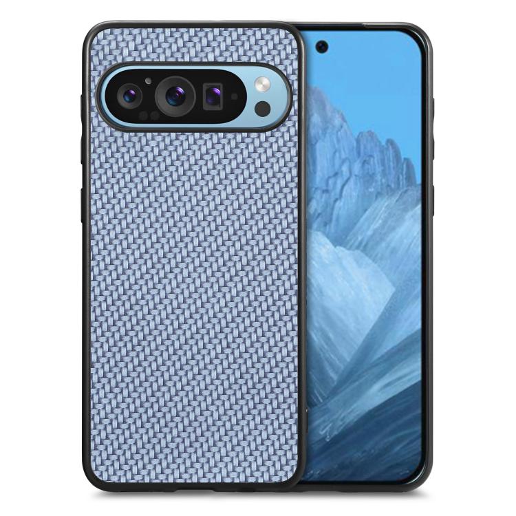 Cover posteriore in pelle con texture in fibra di carbonio, For Google Pixel 10 Pro XL, For Google Pixel 10 / 10 Pro, For Google Pixel 9a, For Google Pixel 9 Pro XL