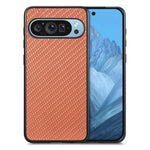 Cover posteriore in pelle con texture in fibra di carbonio, For Google Pixel 10 Pro XL, For Google Pixel 10 / 10 Pro, For Google Pixel 9a, For Google Pixel 9 Pro XL