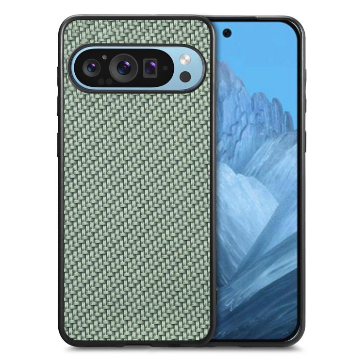Cover posteriore in pelle con texture in fibra di carbonio, For Google Pixel 10 Pro XL, For Google Pixel 10 / 10 Pro, For Google Pixel 9a, For Google Pixel 9 Pro XL