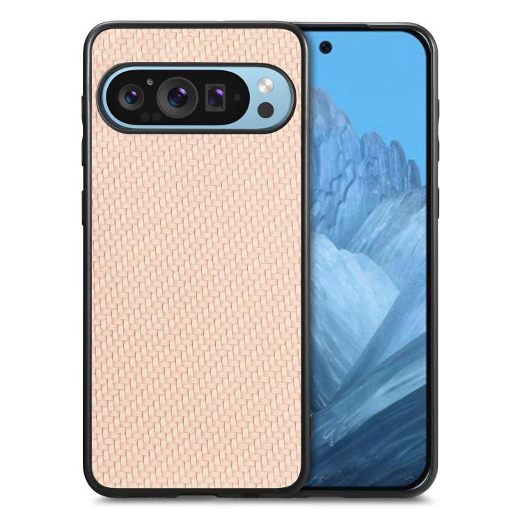 Cover posteriore in pelle con texture in fibra di carbonio, For Google Pixel 10 Pro XL, For Google Pixel 10 / 10 Pro, For Google Pixel 9a, For Google Pixel 9 Pro XL