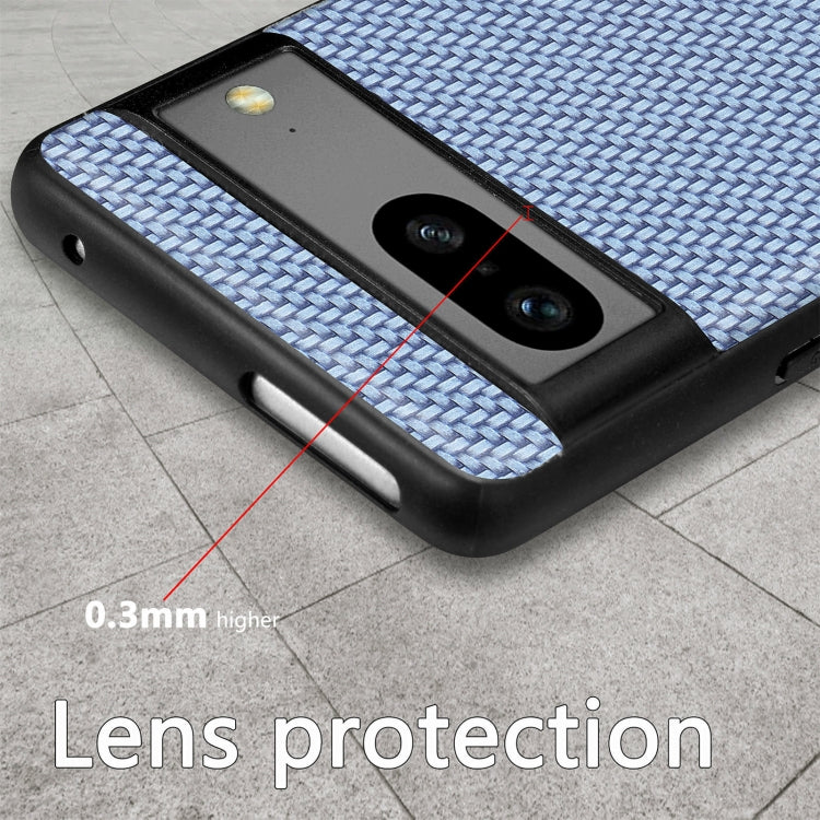 Cover posteriore in pelle con texture in fibra di carbonio, For Google Pixel 9 / 9 Pro, For Google Pixel 7a, For Google Pixel 6a, For Google Pixel 6 Pro