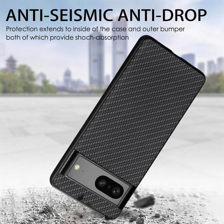 Cover posteriore in pelle con texture in fibra di carbonio, For Google Pixel 9 / 9 Pro, For Google Pixel 7a, For Google Pixel 6a, For Google Pixel 6 Pro